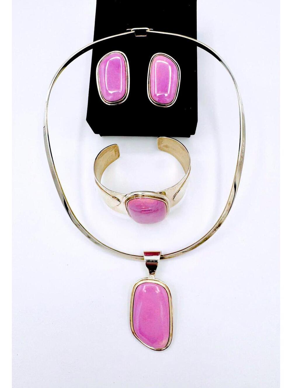 DTR Mine Finds by Jay King Set  - sterling silver and phosphosoderite gemstone